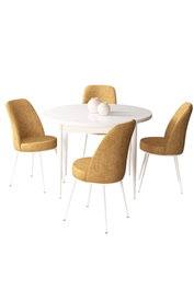 Hanah Home Juego de Mesa y Sillas de Comedor de 5 Piezas Blanco y Cappuccino